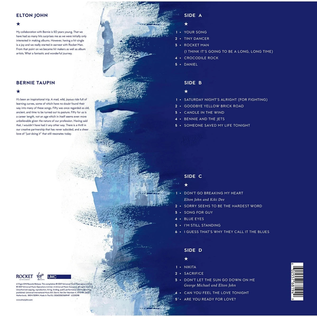 "Vinyl Record Title - Transatlantic Vinyl RecordsElton John - Diamonds - Blue Clouds Vinyl. USA IMPORTED VINYL.