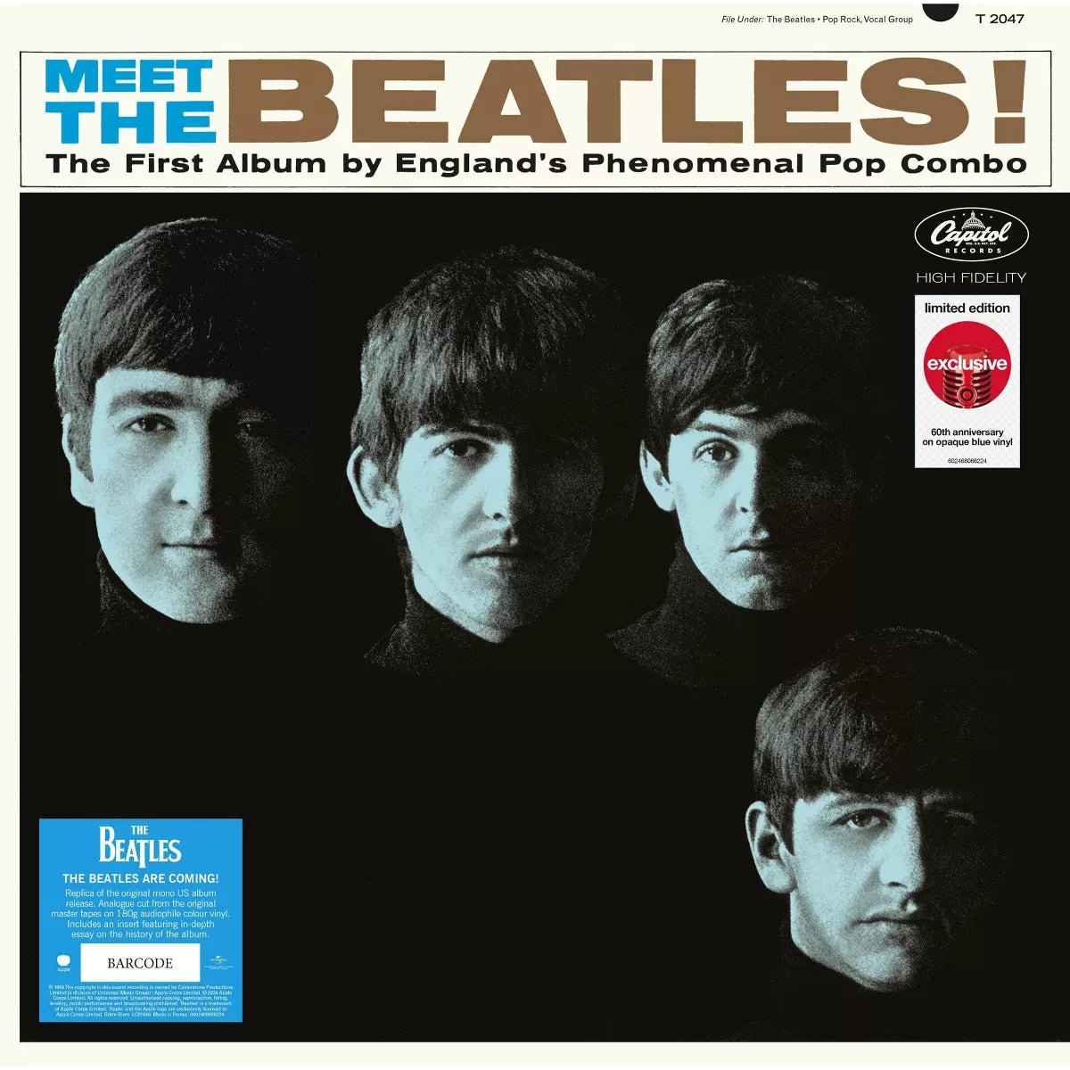 "Vinyl Record Title - Transatlantic Vinyl RecordsThe Beatles - Meet The Beatles - Aqua Colour Vinyl - USA Exclusive.